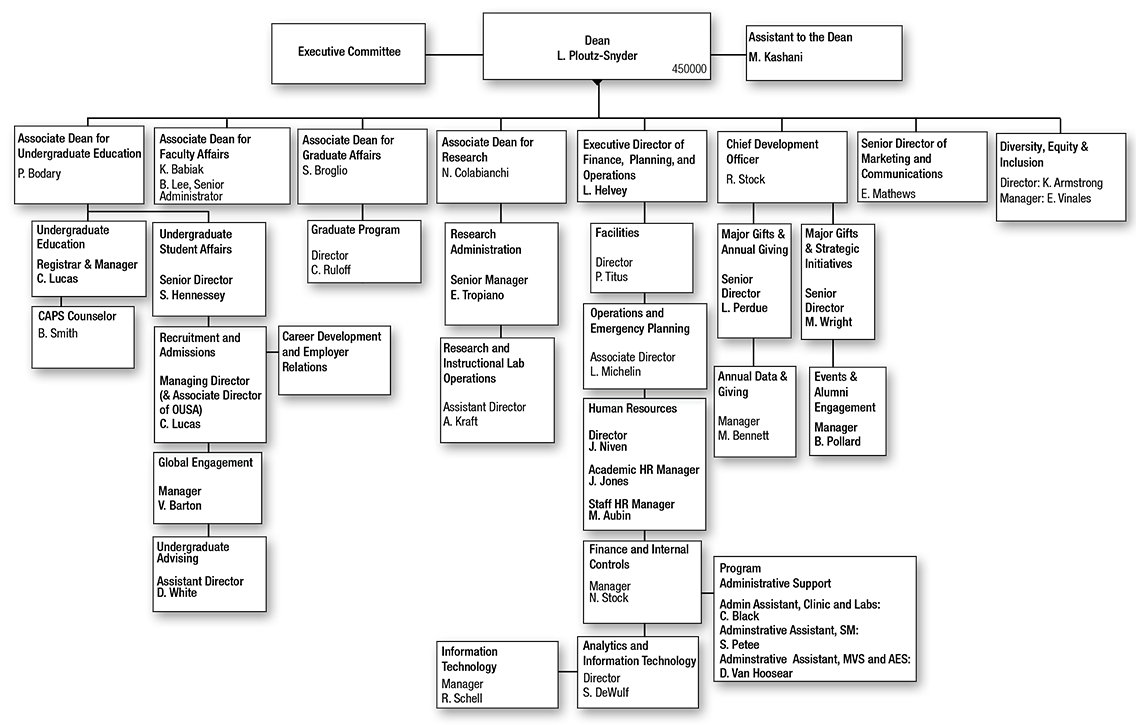 School of Kinesiology Organizational Chart