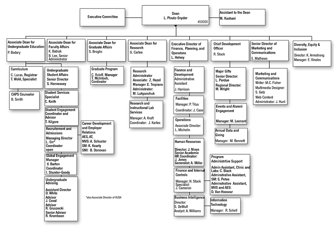 School of Kinesiology Organization Chart