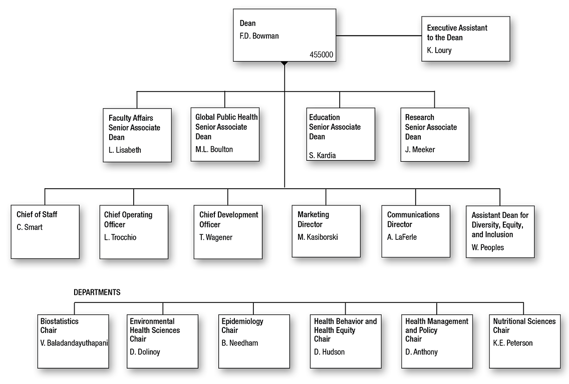 School of Public Health Organization Chart