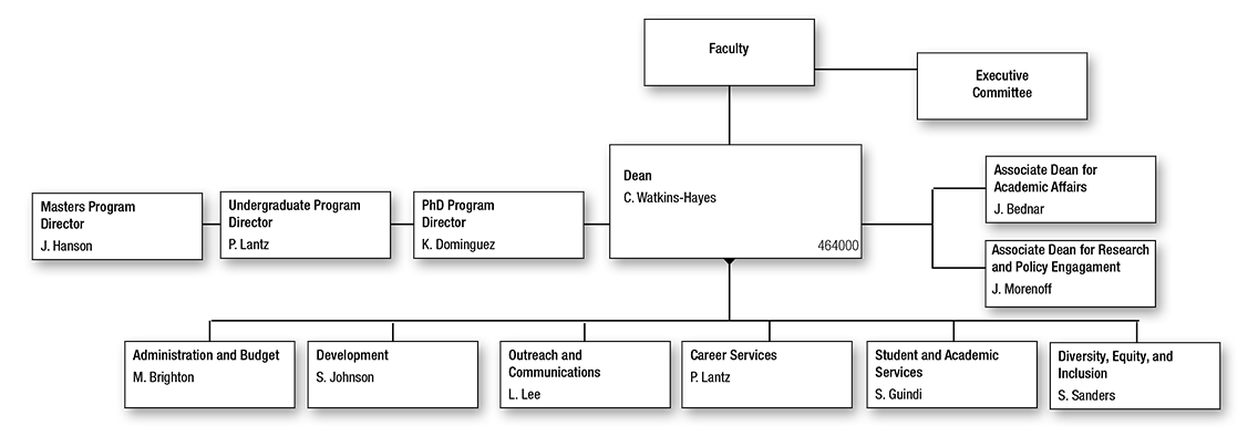 ORG chart Gerald R. Ford School of Public Policy
