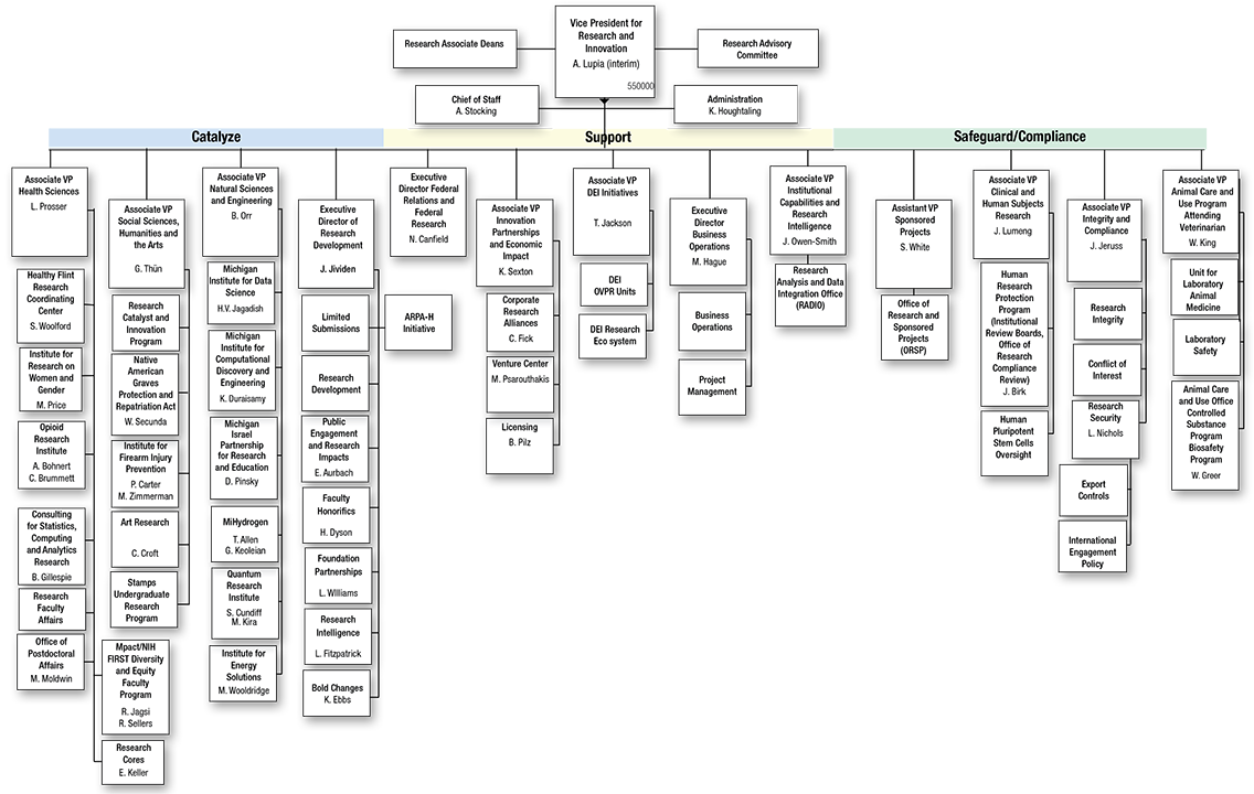 Vice President for Research Organization Chart