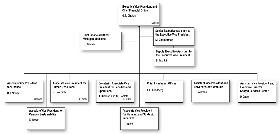 Executive Vice President Business and Finance Organization Chart