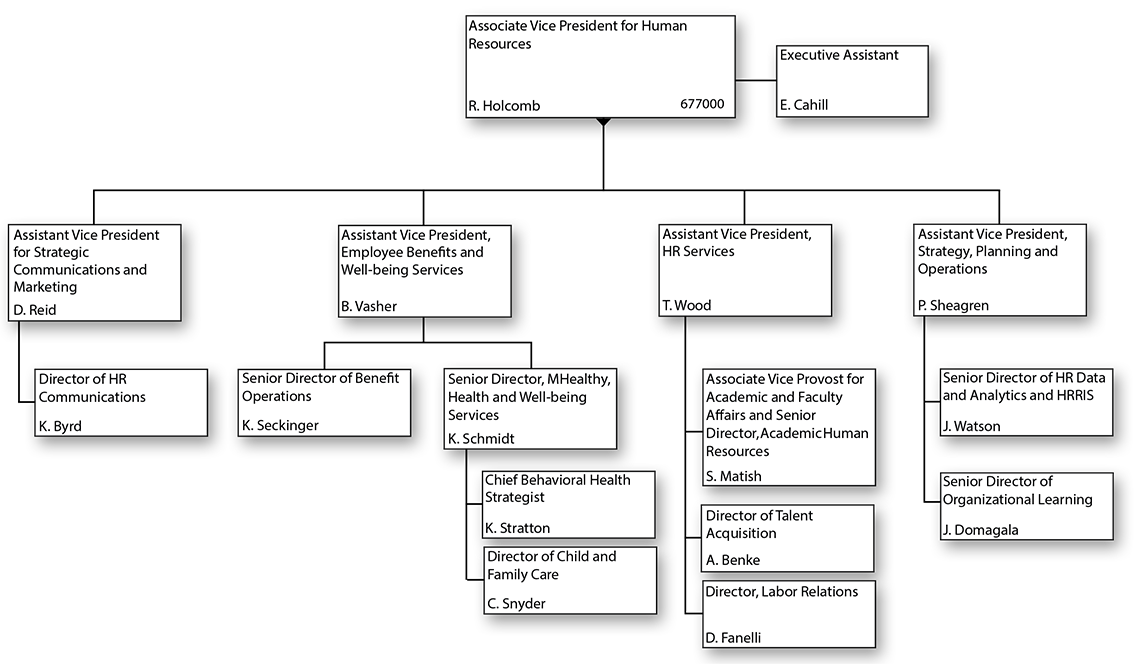 University Human Resources Organizational Chart (February 2026)