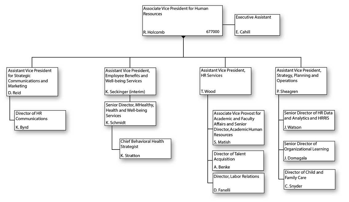 University Human Resources Organizational Chart